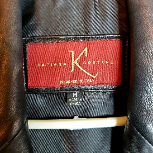 Katina Couture knee length soft leather coat M - Picture 5 of 9